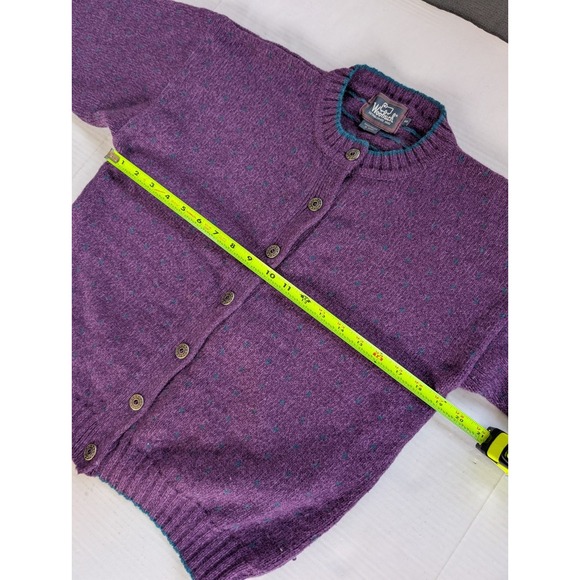 Vintage Woolrich Cardigan Womens Small Button Up Purple Wool - Picture 7 of 10